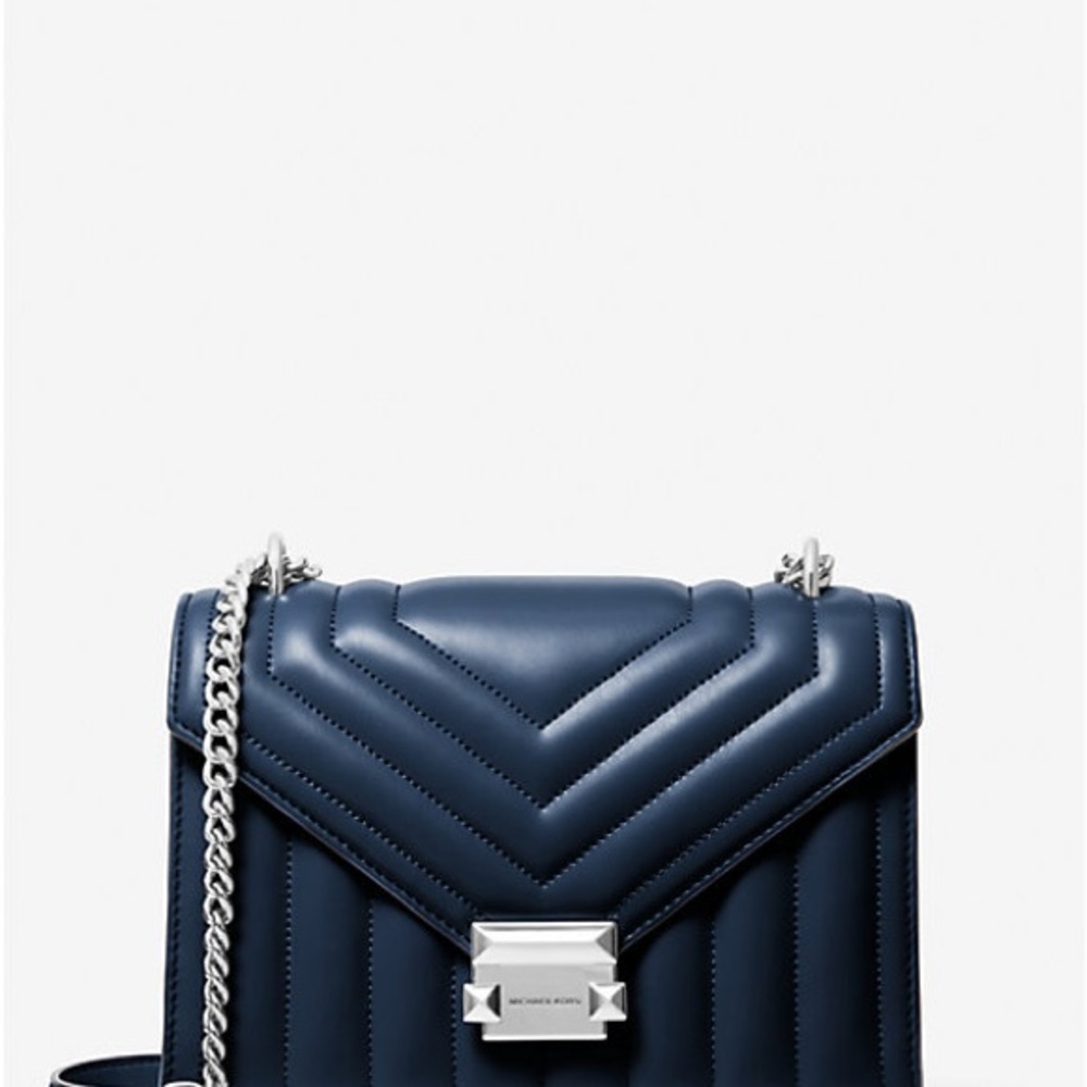Michael Kors Blue Chevron Crossbody Bag with dust bag - Picture 2 of 9